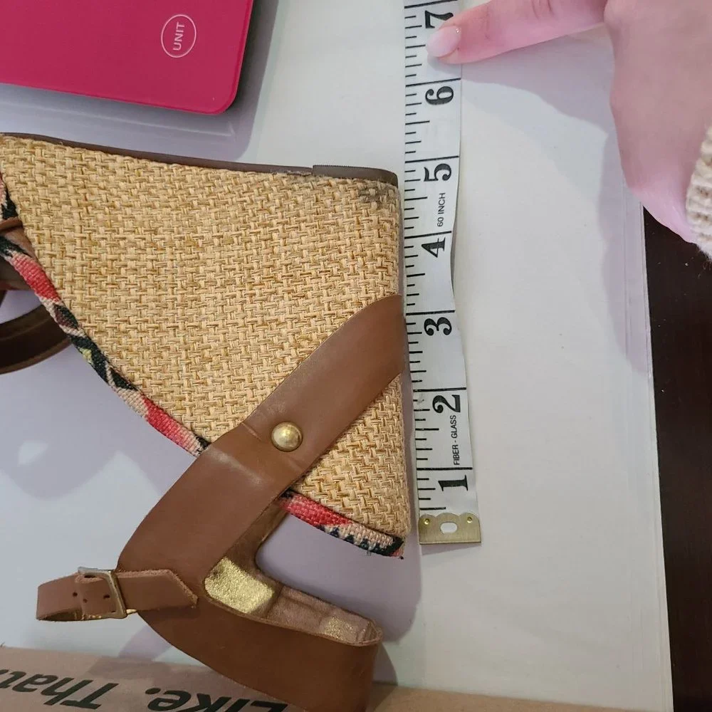 Cynthia Vincent US Women's Size 10 Aztec Print Platform Wedge Espadrille Sandals